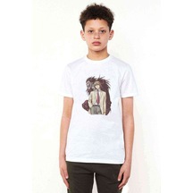 Tshirthane Death Note Moon Baskılı Unisex Çocuk Beyaz T-Shirt