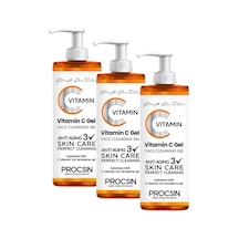 Procsın C Vitamini Yüz Temizleme Jeli, Aydınlatıcı & Arındırıcı, Cilt Canlandırıcı & Nemlendirici, Günlük Derinlemesine Temizlik, 150 Ml 3 Paketi