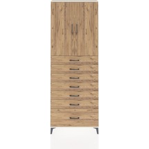Arges Dolap 3 Raflı 7 Çekmeceli 2 Kapaklı 88x30x243 Aytaşı-çam Atlas Çam