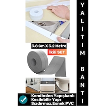 Bantseti Mutfak Lavabo Pencere Sızdırmaz Kenar Yalıtım Bandı Çok Şık Beyaz-gri 3.2 Metre İkili Set