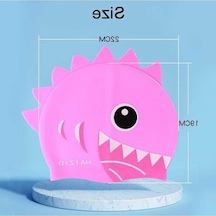 Dm Sevimli Karikatür Su Geçirmez Silikon Çocuk Yüzme Kap Balık Terazisi Kırmızı Pembe Çok Renkli