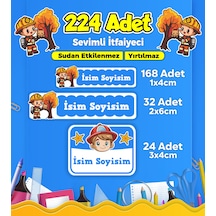 Sevimli İtfaiyeci Temalı Okul Kreş Kişiye Özel İsim Etiket Seti - Model 317 Çok Renkli