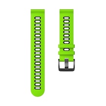 Garmin Fenix 6s İle Uyumlu 20mm Delikli Spor Silikon Kordon, Yeşil-siyah