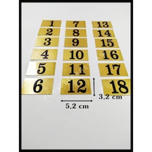 Kapı Numarası 5,2 Cm X 3,2 Cm 1-18 Adet Yapışkanlı Numara