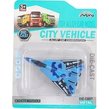 Die Cast Metal F-14 Benzeri Savaş Uçağı Mavi Kamuflaj