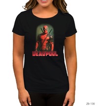 Deadpool Duruş Siyah Kadın Tişört