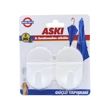 Boss Tape Iz Bırakmaz Plastik Büyük Boy Askı 5 Kg Taşır 2'li Tek Paket Çok Renkli