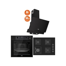 Ferre QEP64CS + SC405 + D063SA Steam Plus 65 Serisi 3'Lü Cam Ankastre Set