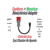 Bemis Elektrikli Araç Şarj Uyumlu Ceenorm Adaptör 5/32a Priz 1/16a Fiş 5/32a Priz 1/16a Fiş