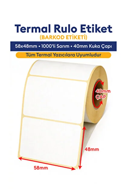 Amos Etiket Terazi Etiketi 40x58 Termal 500 Adet