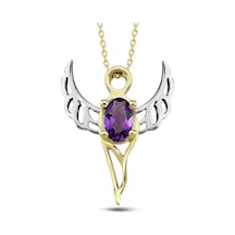 Bilgelik Meleği Ametist Altın Kolye (Zadkiel)