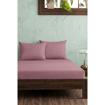 Gül Kurusu Ranforce Pamuklu Çift Kişilik Lastikli Çarşaf Seti 3 Parça 160 x 200 CM