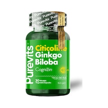 Purevits Ginkgo Biloba Citicoline + Focus 30 Vegan Kapsül