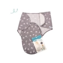Sevi Bebe İnterlok Kundak Kuğu Desen Açik Mavi