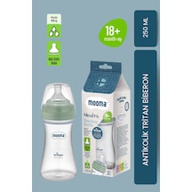 Mooma Neutra Antikolik Tritan Biberon 250 Ml 18 Ay Hızlı Akış - Çağla