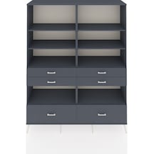 Hyperion Gardrop 8 Raflı 6 Çekmeceli 176x44x221 Antrasit-antrasit Antrasit