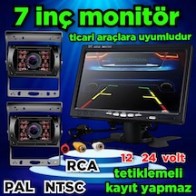 2 Adet Metal Kasa Kamera Ve Kayıtsız 7'' Ekran 12 24 Volt