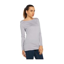 Bulalgiy Kadın Gümüş Geniş Yaka Bluz - Bga021514
