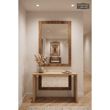 76x54 Cm Antik Ahşap Dik Dekoratif Ayna Dresuar Boy Koridor Konsol Aynası Banyo Oda Lavabo Wc Mutfak Makyaj Aynası Atlantik Çam