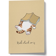 Kedi Olmak Zor İş A6 Çizgili Mini Defter Not Defteri Çok Renkli