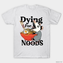 Flood Of Style Dying For Noods - Komik Opossum Ramen Lover Art T-shirt Erkekler Kadınlar İçin % 100% Pamuklu Çok Renkli