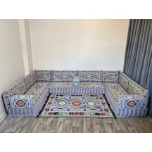 Coton Şark Köşesi 20 Cm Kalınlığında Minder Takımı Gri