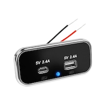 Type-c Usb 2 Portlu Araç Şarj Soketi Adaptörü 12v-24v Model 3
