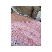 Pembe Kabartmalı Çift Kişilik Battaniye Çok Renkli