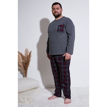 Buratti Pamuklu Regular Fit Büyük Beden Erkek Pijama Takımı 6572001B Antrasit
