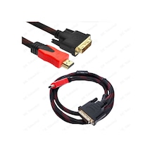 Hdmi To Dvi Çift Filtreli Örgülü 1.4 Metre Görüntü Kablosu