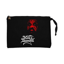 King Diamond Head Siyah Clutch Astarlı Cüzdan / El Çantası Siyah