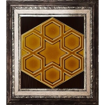 Armada Çini 15X17 Cm Rölyefli Yıldız Karamel Altıgen Çini Pano