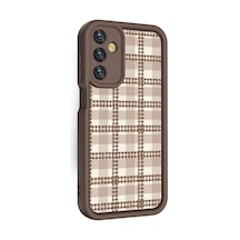 Zore Galaxy A15 Kılıf Kamera Korumalı Baskılı Arka Yüzey Nvth Klas Kapak - Açık Kahve