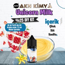 Unicorn Milk Cutwood Yoğun Dıy Kit Çilek Süt Vanilya Gıda Aroması %25 Oranda Aroma İçerir Hazır Değildir 30 Ml