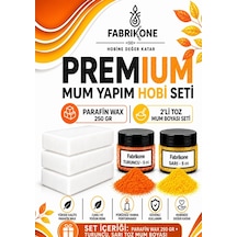 Premium Mum Yapım Hobi Seti - Parafin Wax 250 Gr - 2'li Toz Mum Boyası Seti - Turuncu, Sarı Bkfabpw2502tsr Karışık