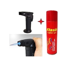 Masa Tipi Büyük Depolu Pürmüz Çakmak Alevli Çakmak Pürmüs Gaz Tüp Siyah