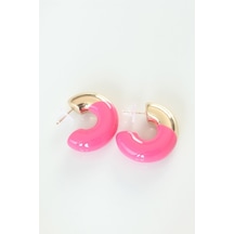 Ccb Pembe Gold Çift Renk Küpe - Tj-bkp8877 Bej