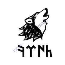 Göktürkçe Logosu Ve Kurt Araç Için Stiker Yapıştırma 15Cm