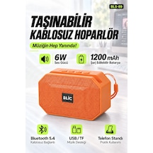 Blic Bls-89 Bluetooth 5.4 Taşınabilir Hoparlör Turuncu 6w Rms, Telefon Standlı, Usb Ve Tf Kart Deste