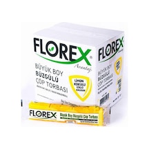 Florex 60 Litre Büzgülü Limon Kokulu Sarı Çöp Torbası Poşeti / 65 x 70 Cm. - 10x25 Rulo / Koli