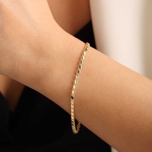 Sembol Gold Pullu Altın Bileklik 3mm Sarı Altın