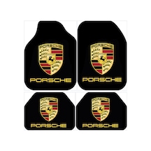 Dekoratif Siyah Porsche Desenli Oto Paspas Takımı