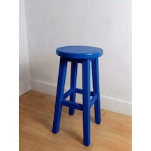 Ahşap Tabure 65 Cm / Mavi