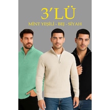 Bej - Mint Yeşili - Siyah