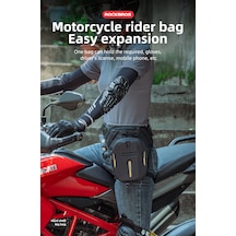 Rockbros 2'si 1 Arada Sert Kabuk Motosiklet Depo Üstü & Bacak Çantası Sarı - Siyah