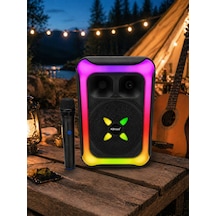 Torres Kts-2452 250w Karaoke Hoparlör Mikrofonlu Led Işıklı Bluetooth Taşınabilir Hoparlör - 7694813469371