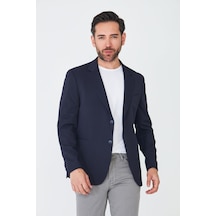 Lacivert Slim Fit Blazer Erkek Ceket Laci