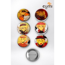 Roblox Elliot Pizza Guy Komik Kurye Çanta Süsü Rozet İğneli Buton Rozet Seti 58 Mm 6'lı Çok Renkli