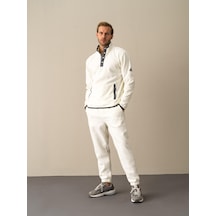 Xint Ekru Regular Fit Dik Yaka Polar Sweatshirt 300276 Beyaz