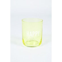 Motto Happy Sloganlı Bardak Sarı 350 Cc Renkli